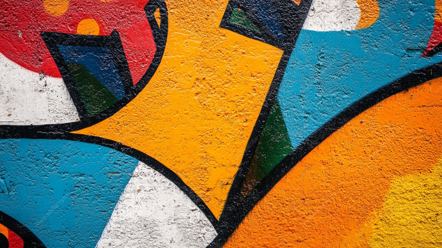 多彩街头涂鸦局部特写