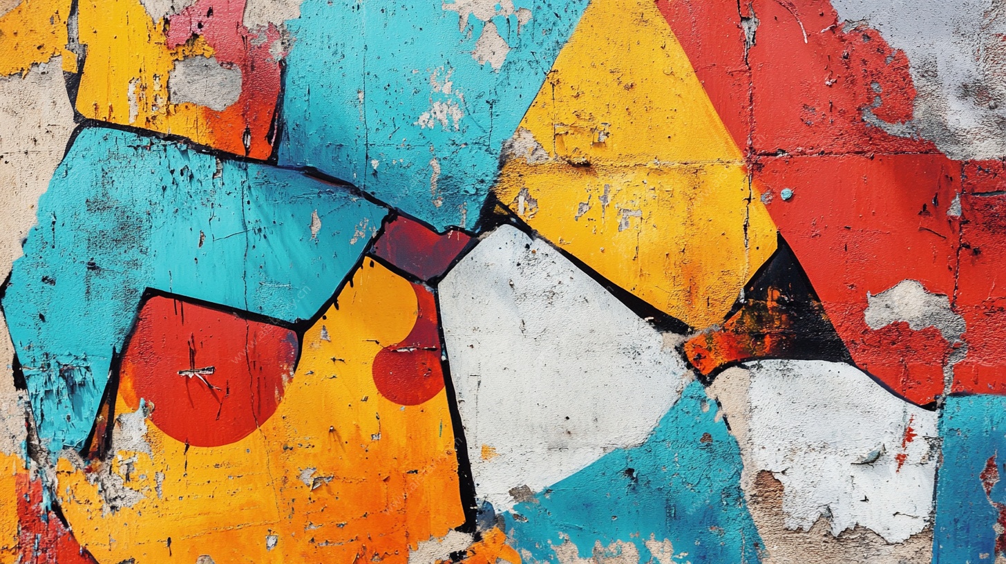 破碎多彩墙面纹理