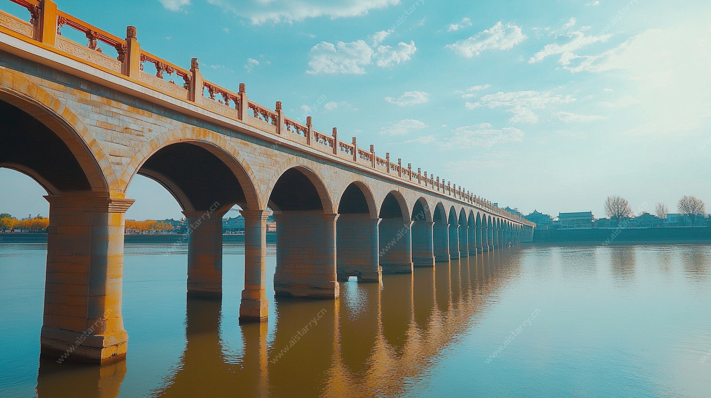 湖上长桥风景如画