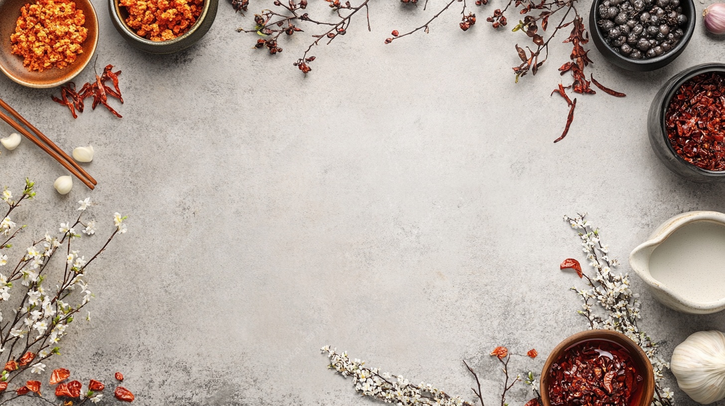 中式调料摆拍背景图