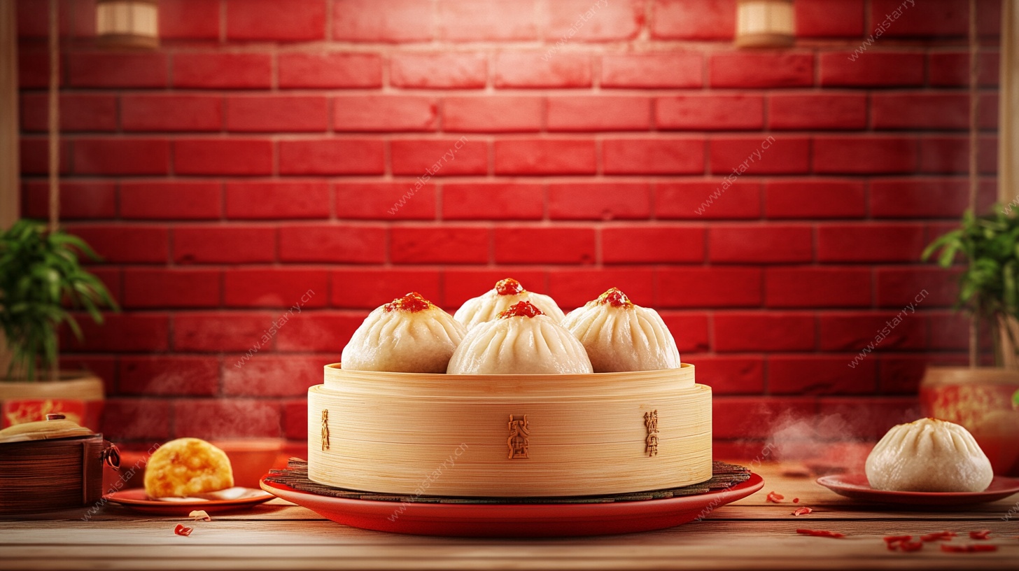 中式蒸笼里的美味小笼包