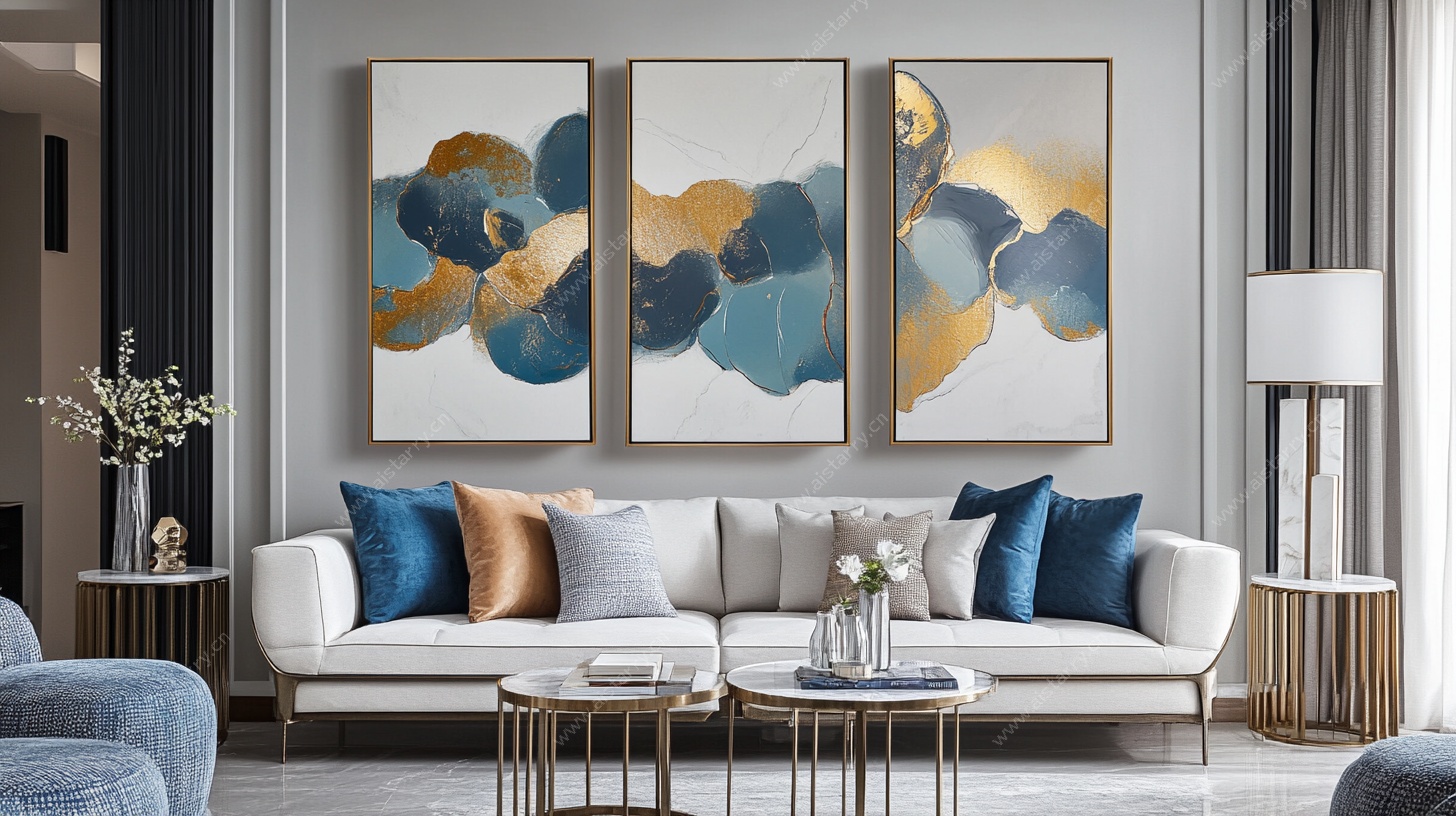 现代简约风客厅装饰画展示