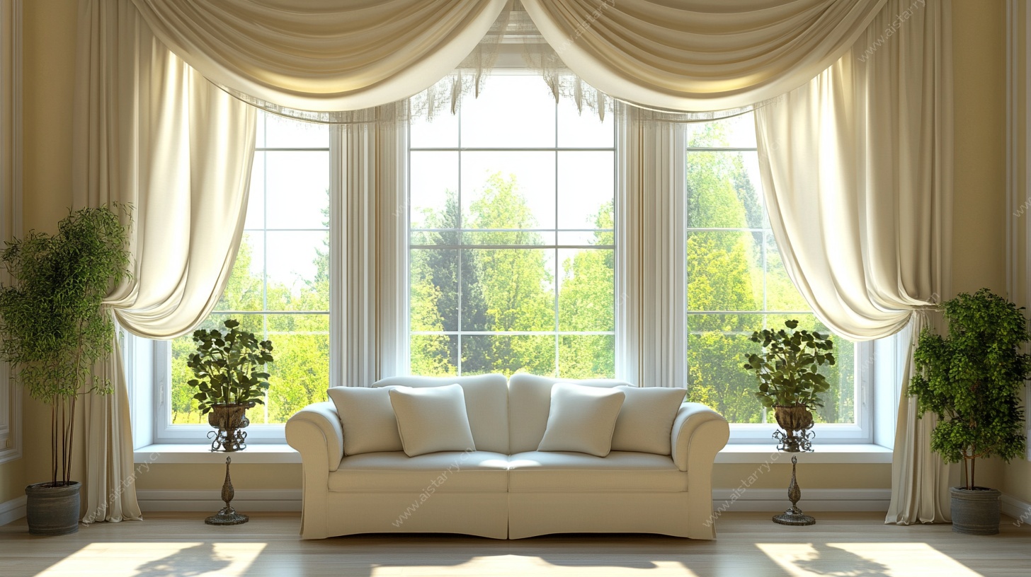 优雅客厅窗边沙发景致