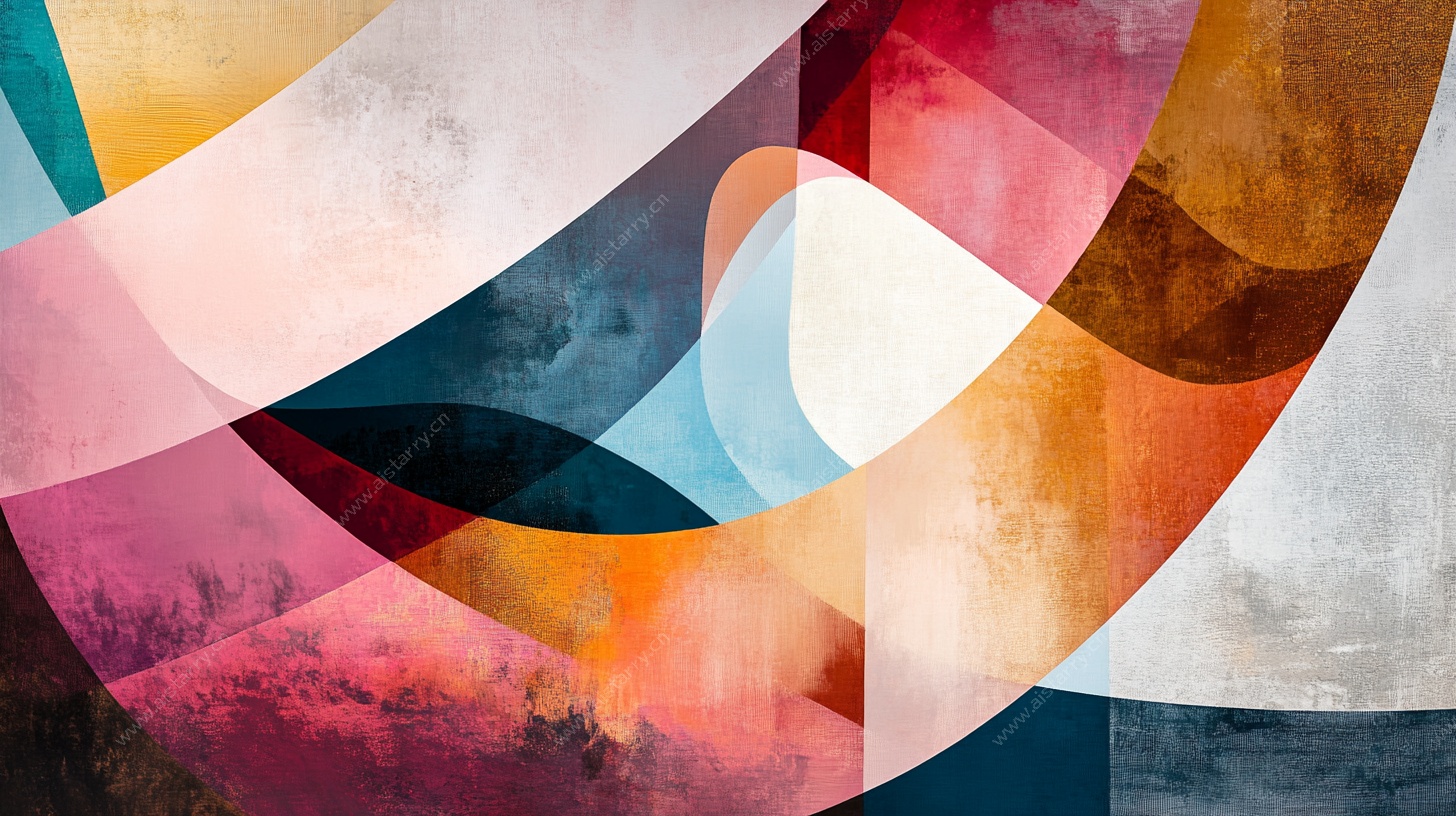 抽象多彩几何艺术画作