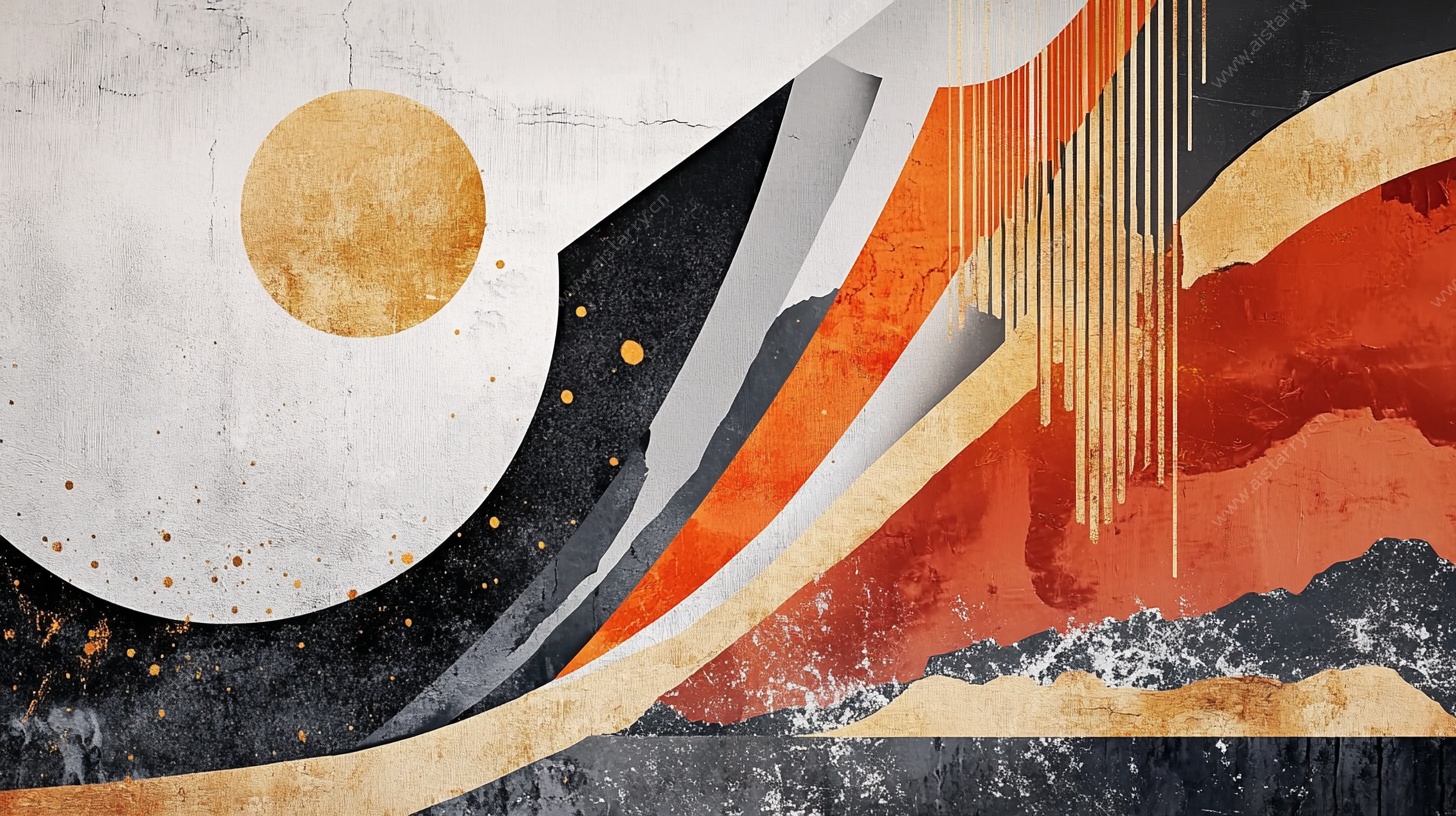 抽象几何风格艺术画作