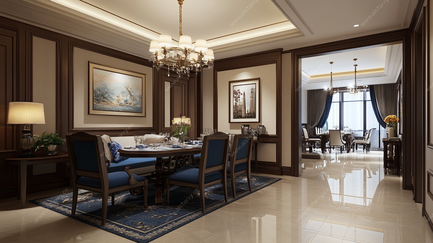 豪华中式餐厅室内精致场景