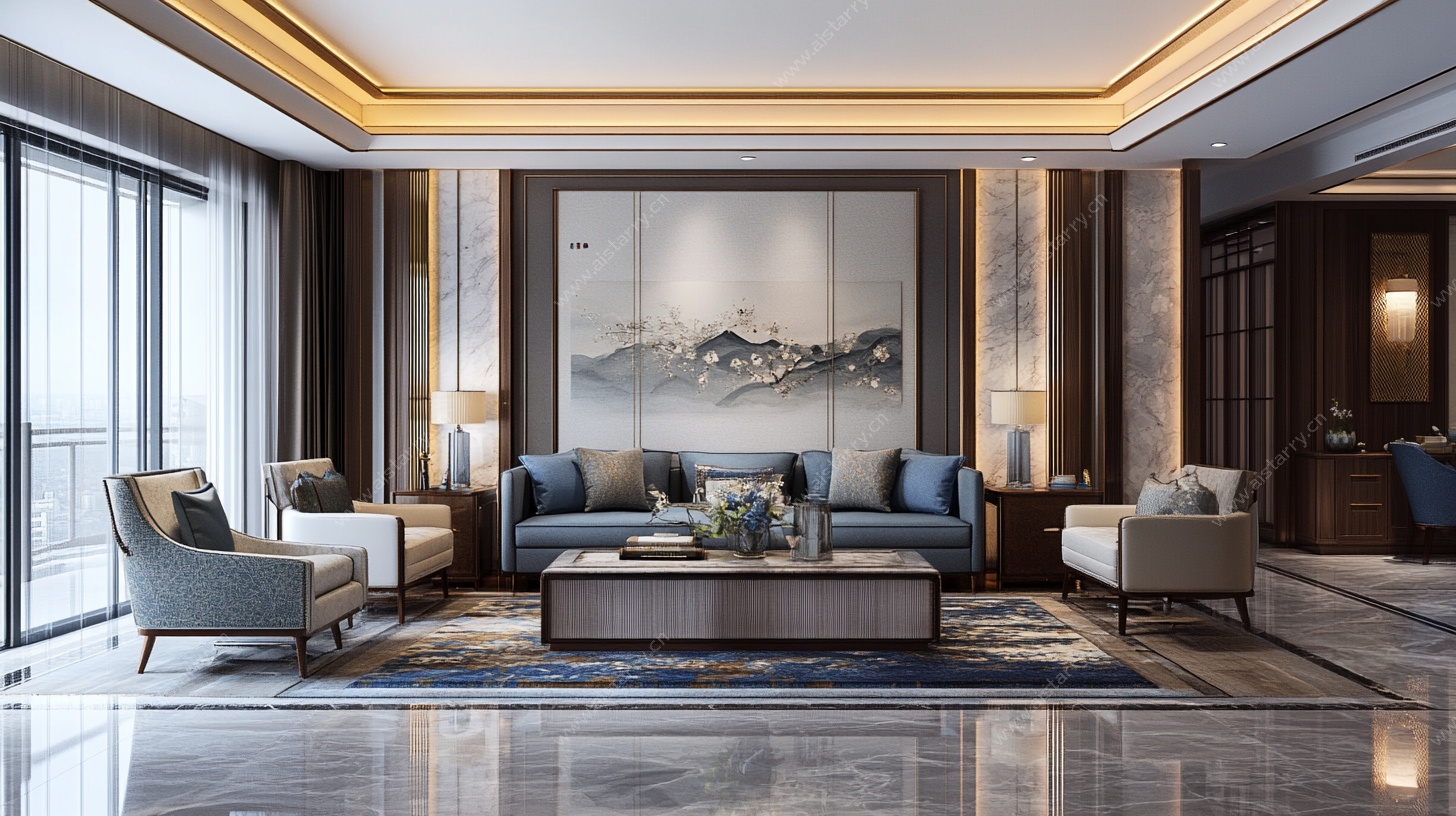 新中式风格豪华客厅设计