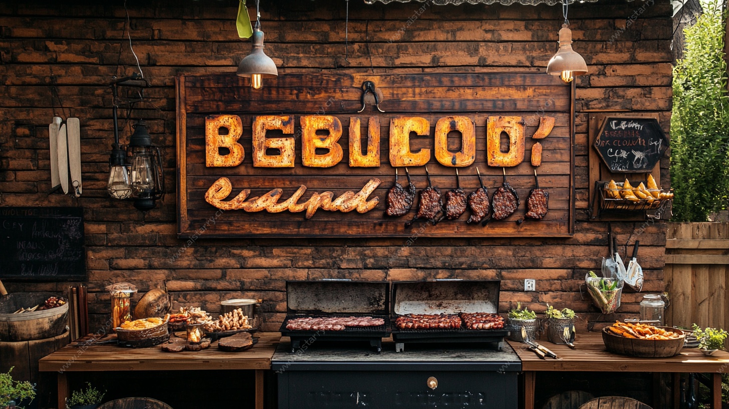 户外烧烤区域布置展示