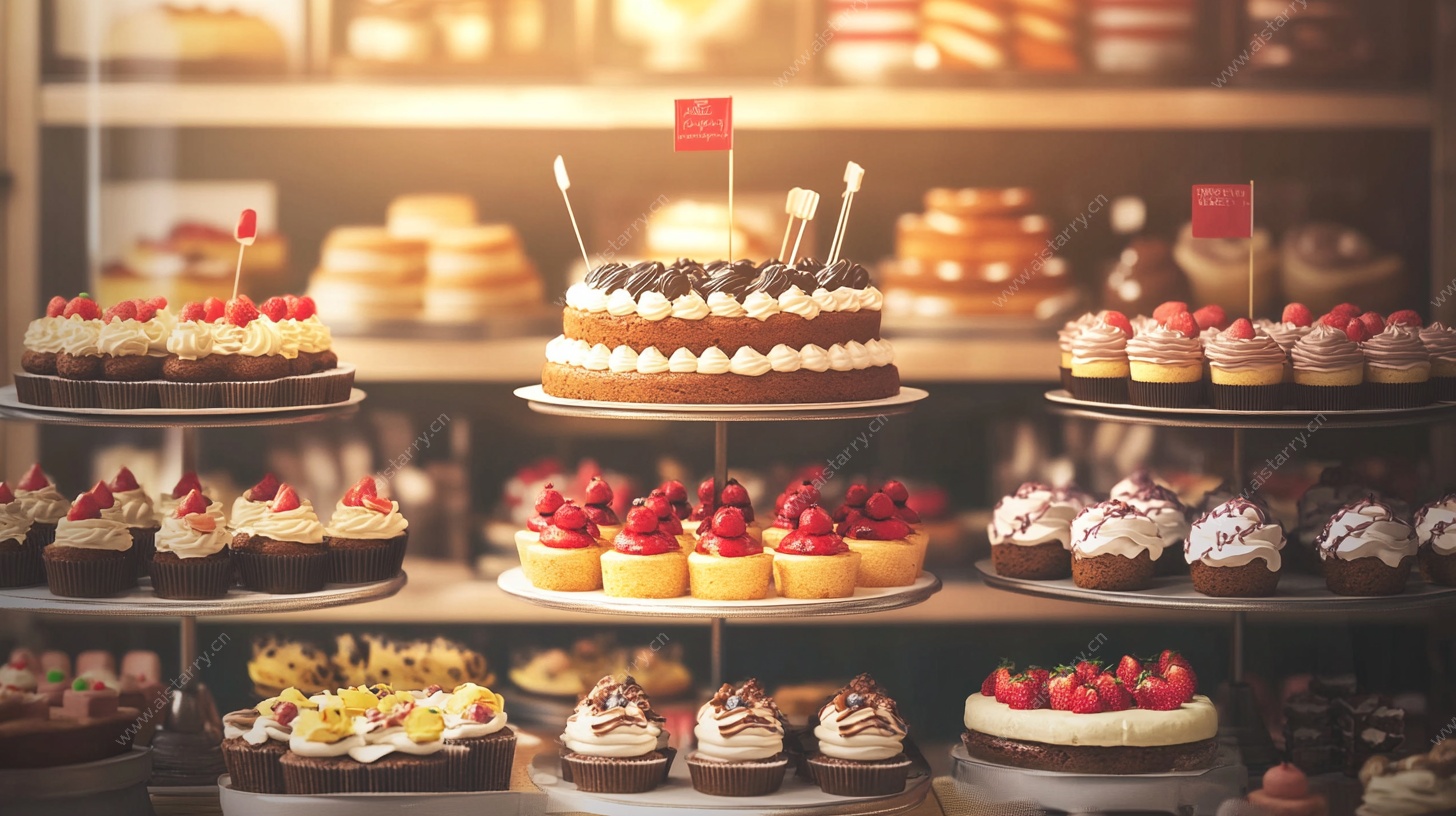 精美多样的甜品陈列