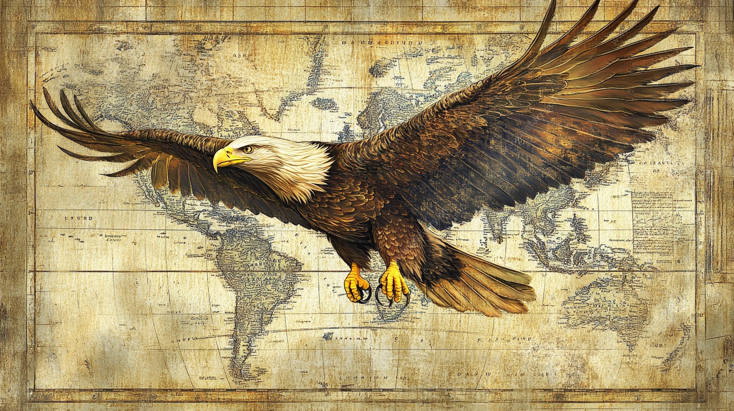 飞鹰于世界地图之上