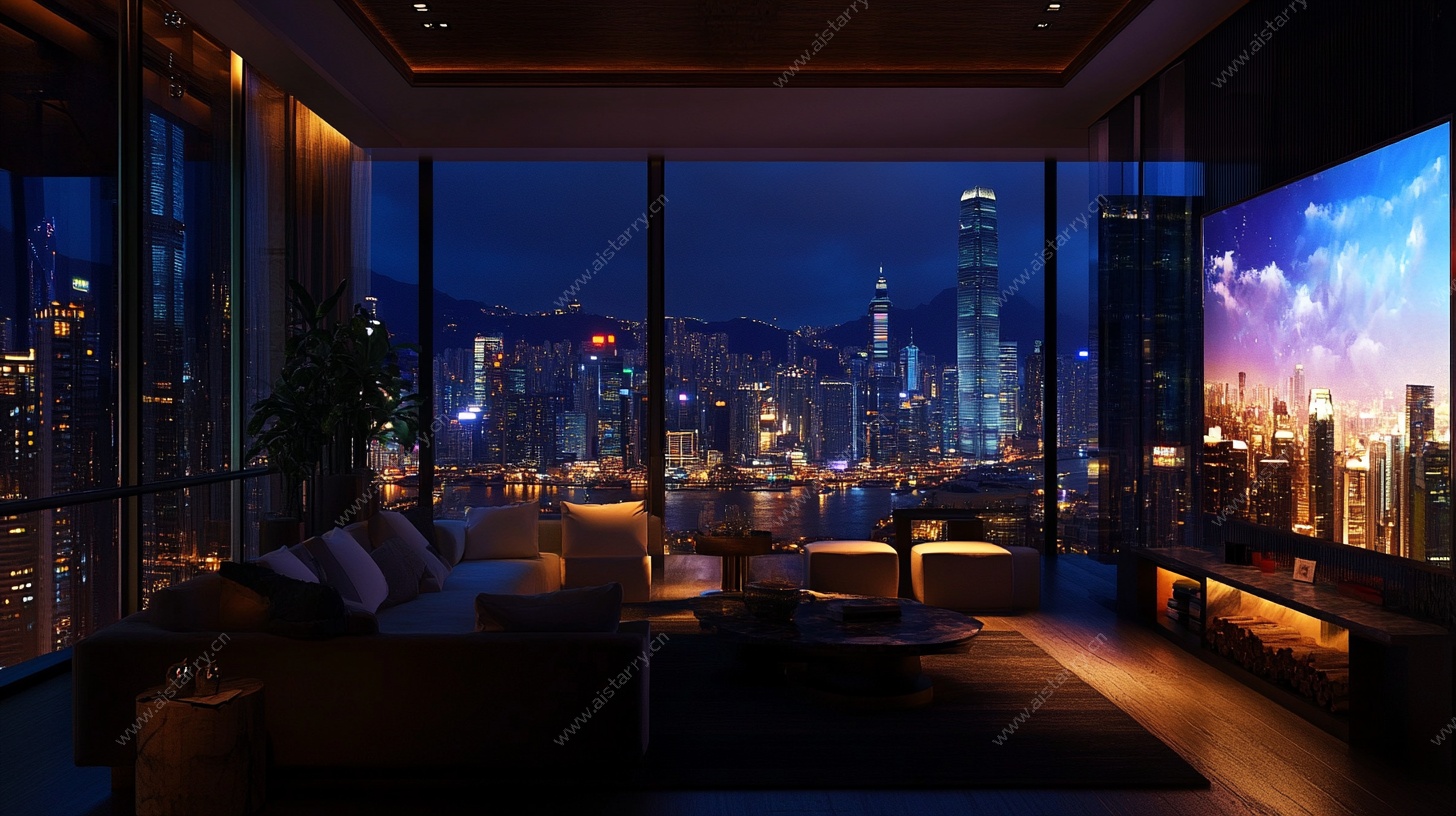 都市夜景奢华客厅
