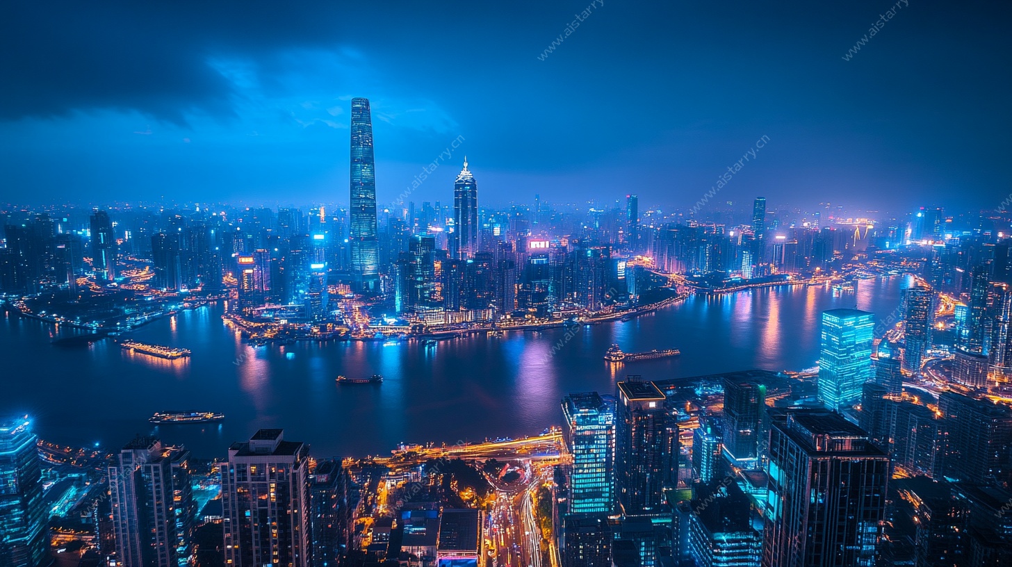 上海璀璨夜景俯瞰图