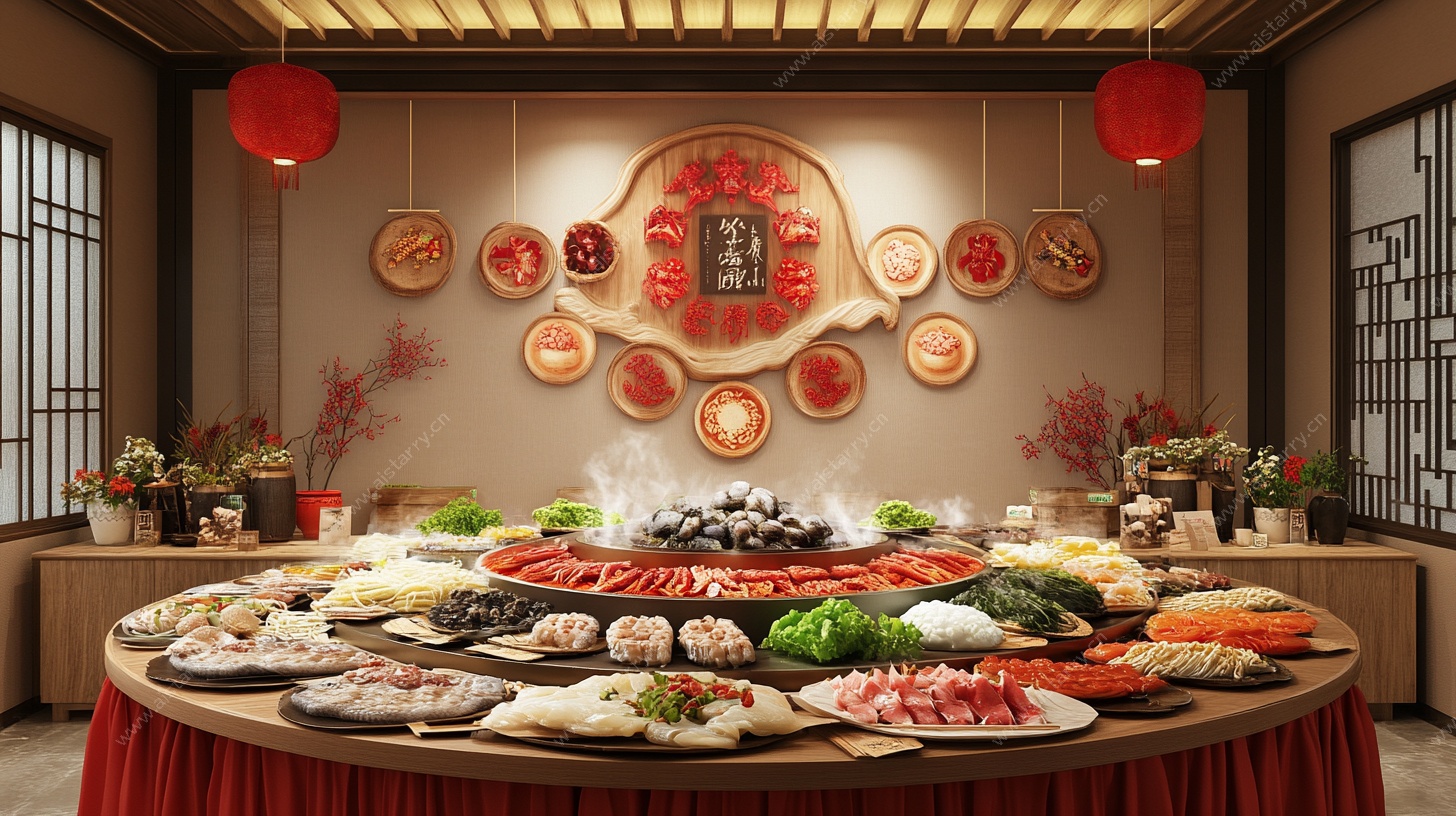 中式豪华圆桌丰盛美食宴