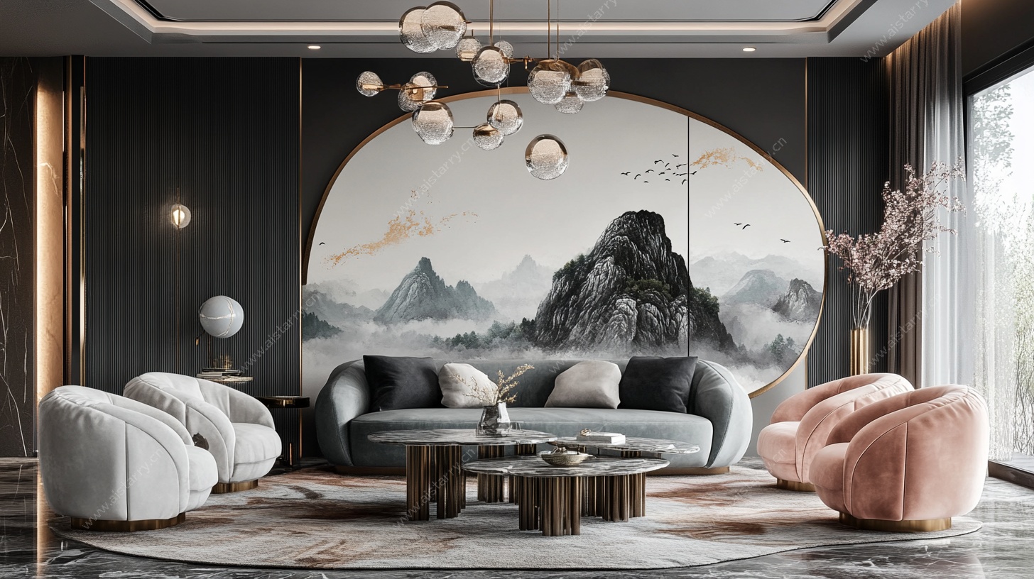 现代中式风客厅优雅空间