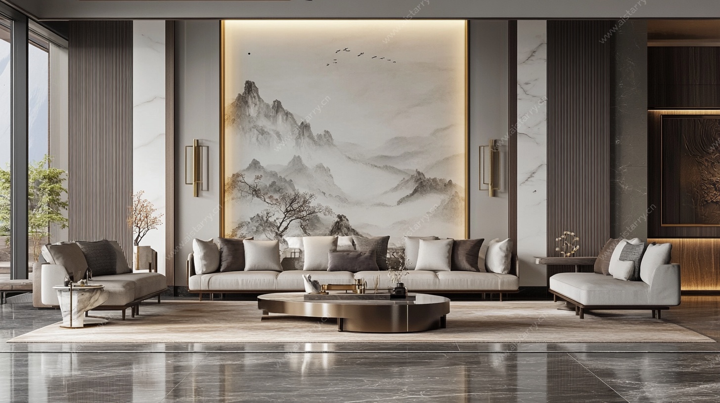 新中式大气客厅室内场景