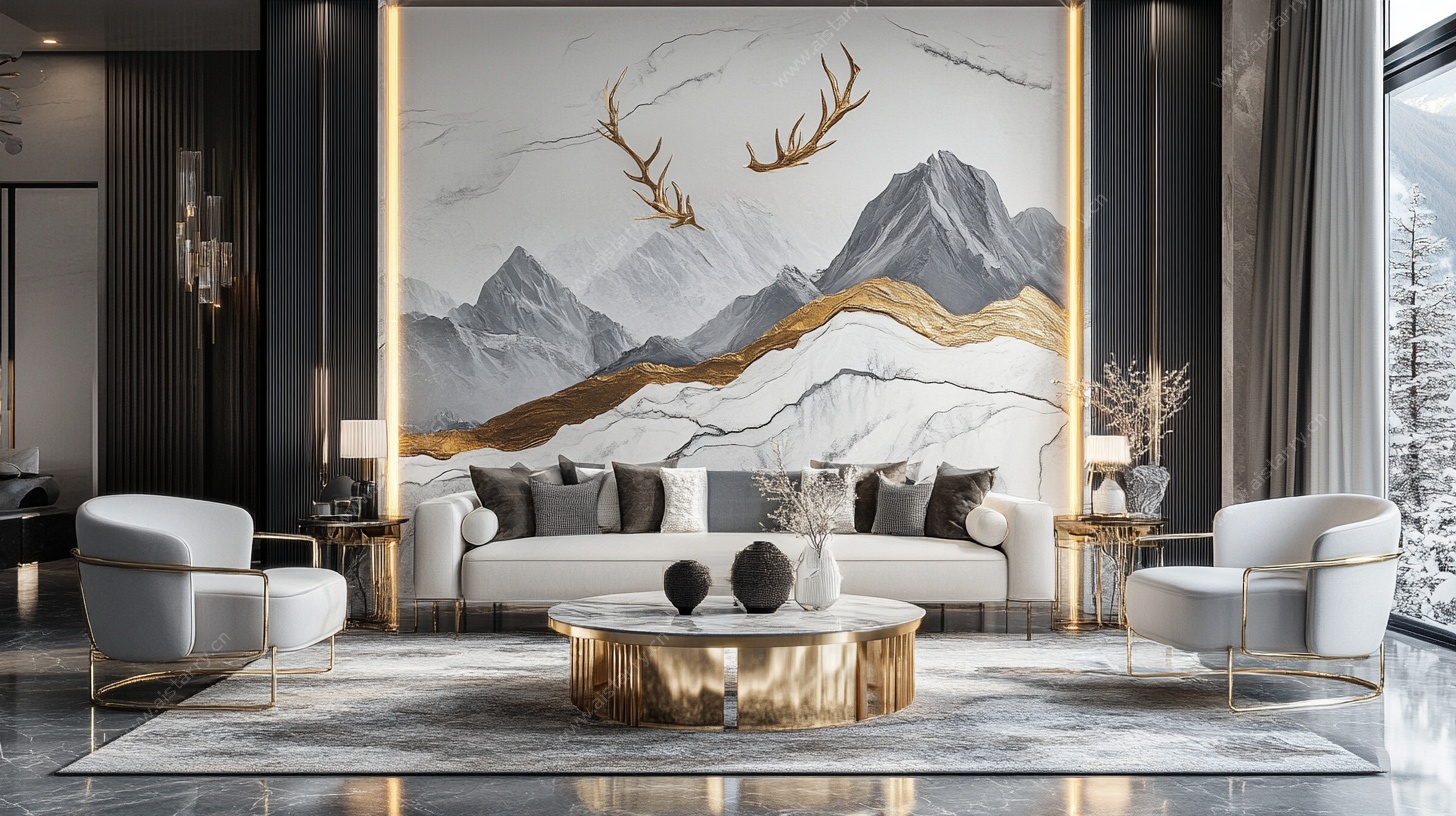 现代轻奢风客厅装饰画