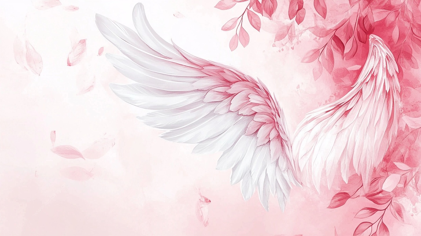 梦幻粉色天使翅膀背景图