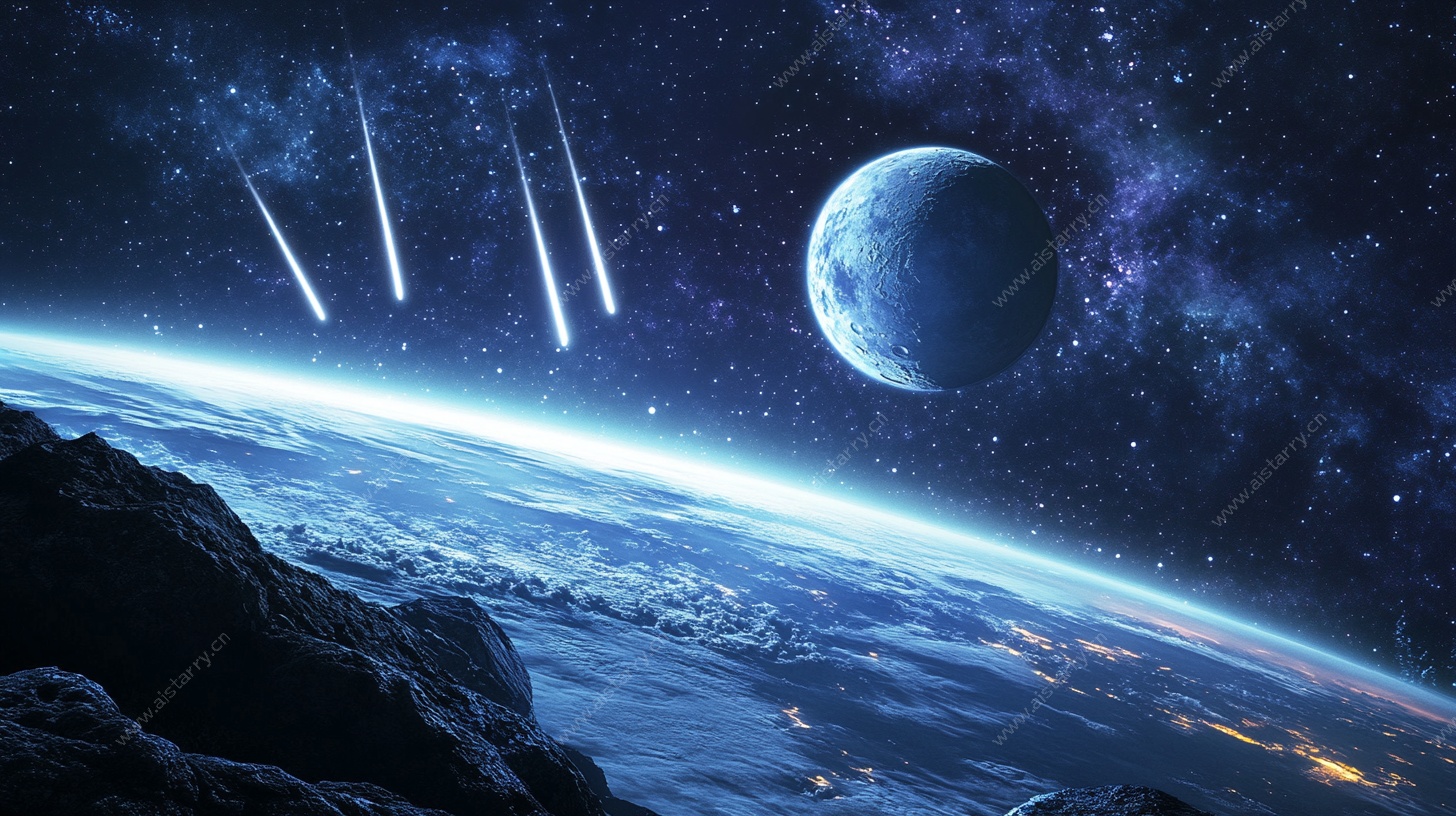 梦幻宇宙流星与星球景观