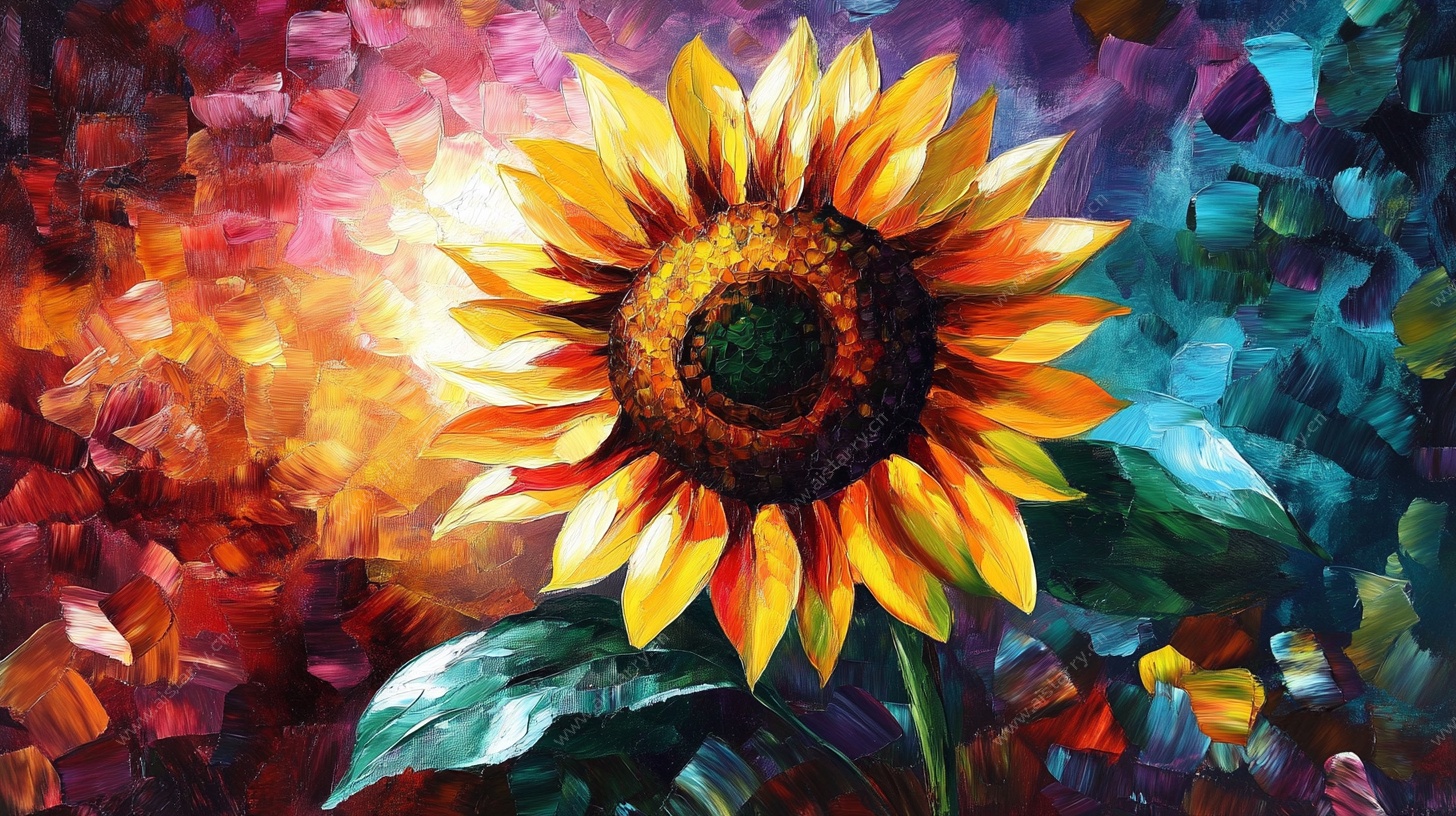 绚丽向日葵油画