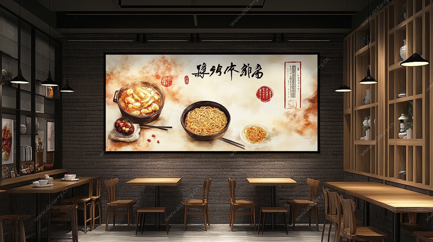 牛肉汤馆餐厅室内场景