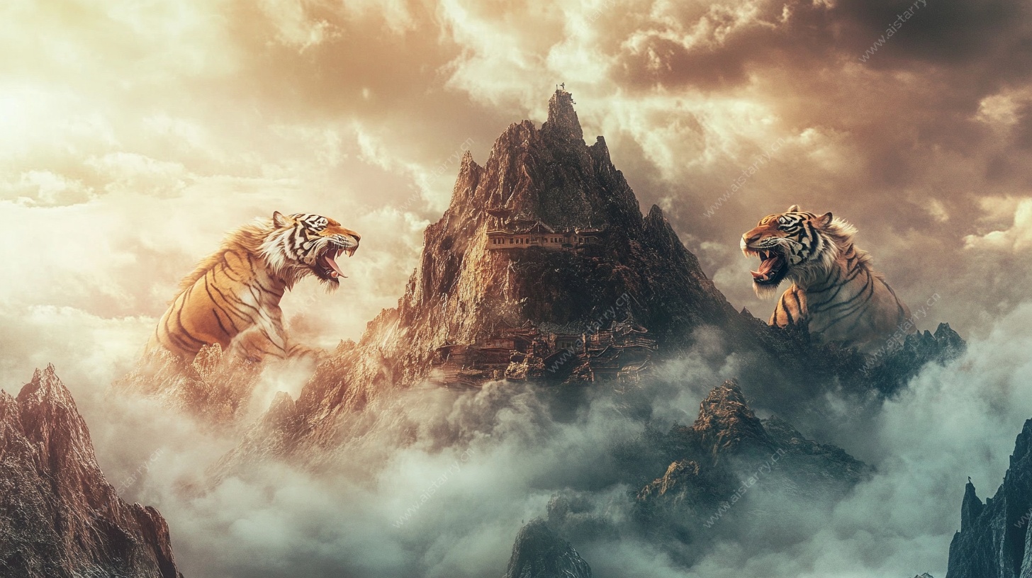 双虎踞山云海奇幻景象