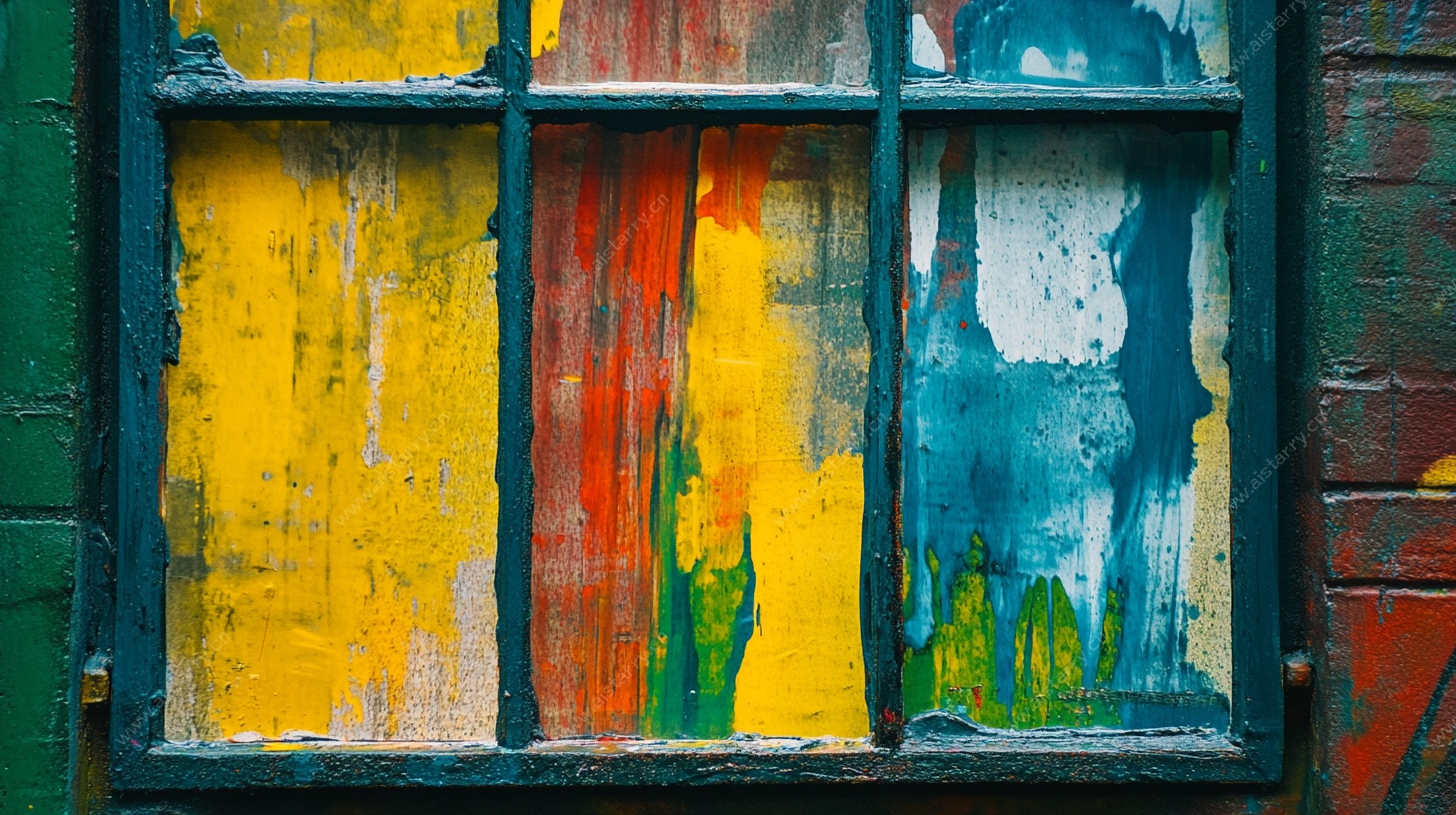 彩色斑驳旧窗