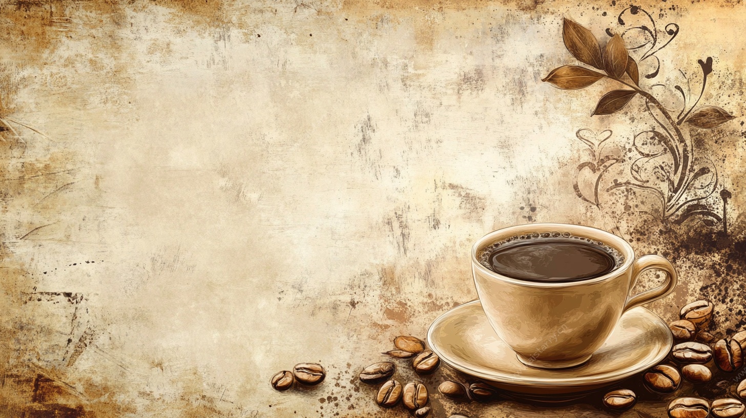 复古风咖啡静物背景图