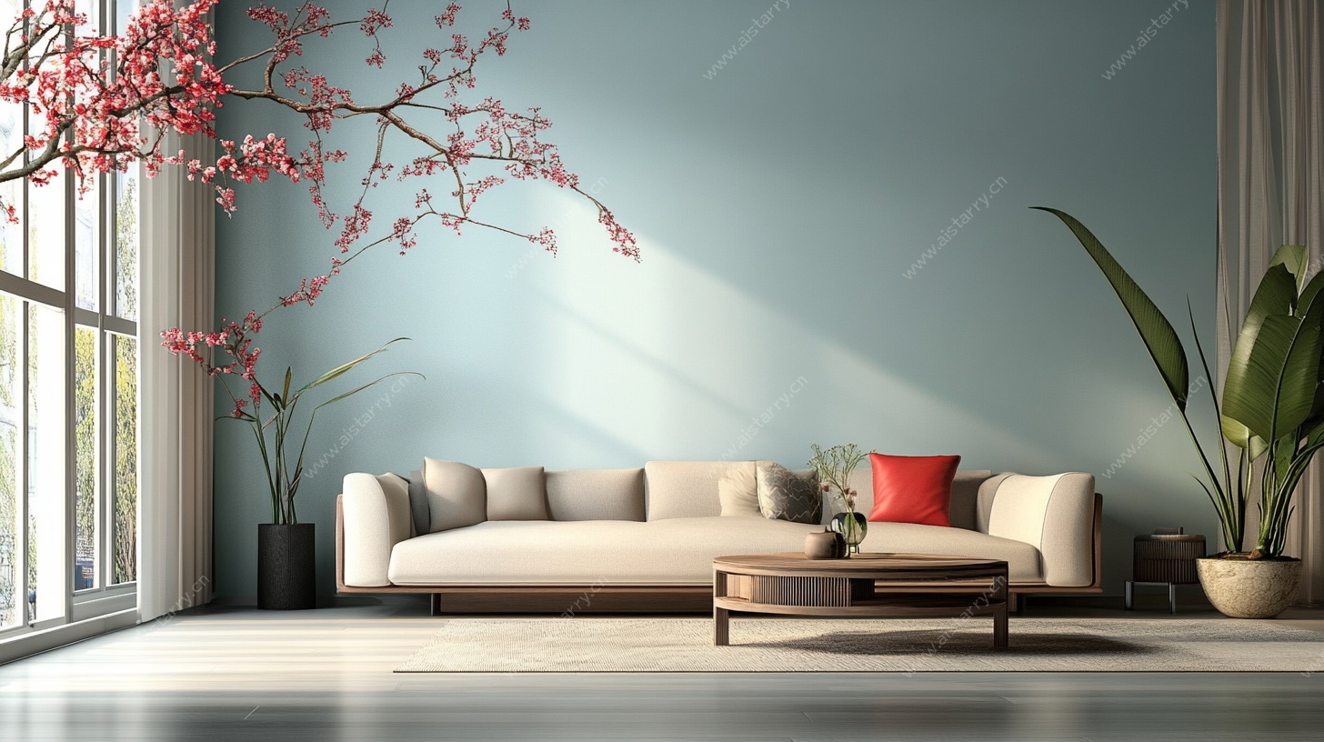简约清新风客厅室内场景