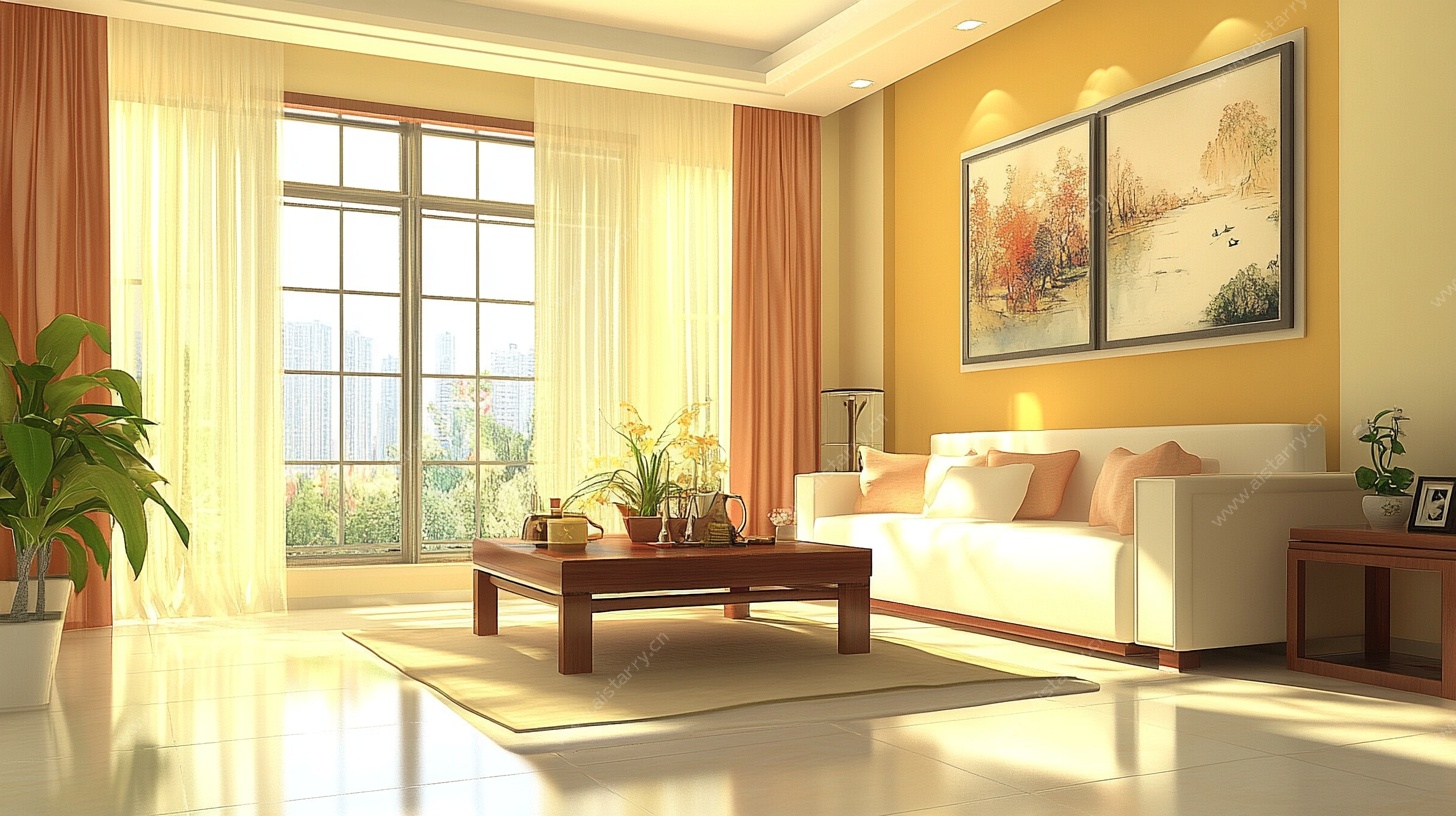 温馨明亮客厅室内效果图