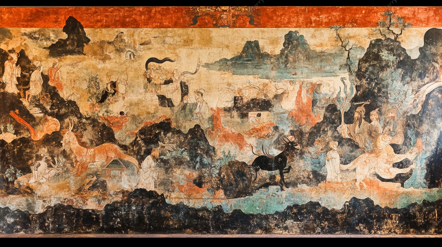 古代壁画场景图