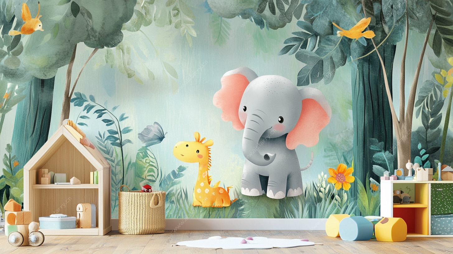 童趣森林风儿童房墙面装饰