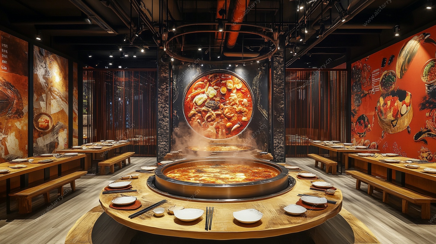 中式火锅餐厅大气场景