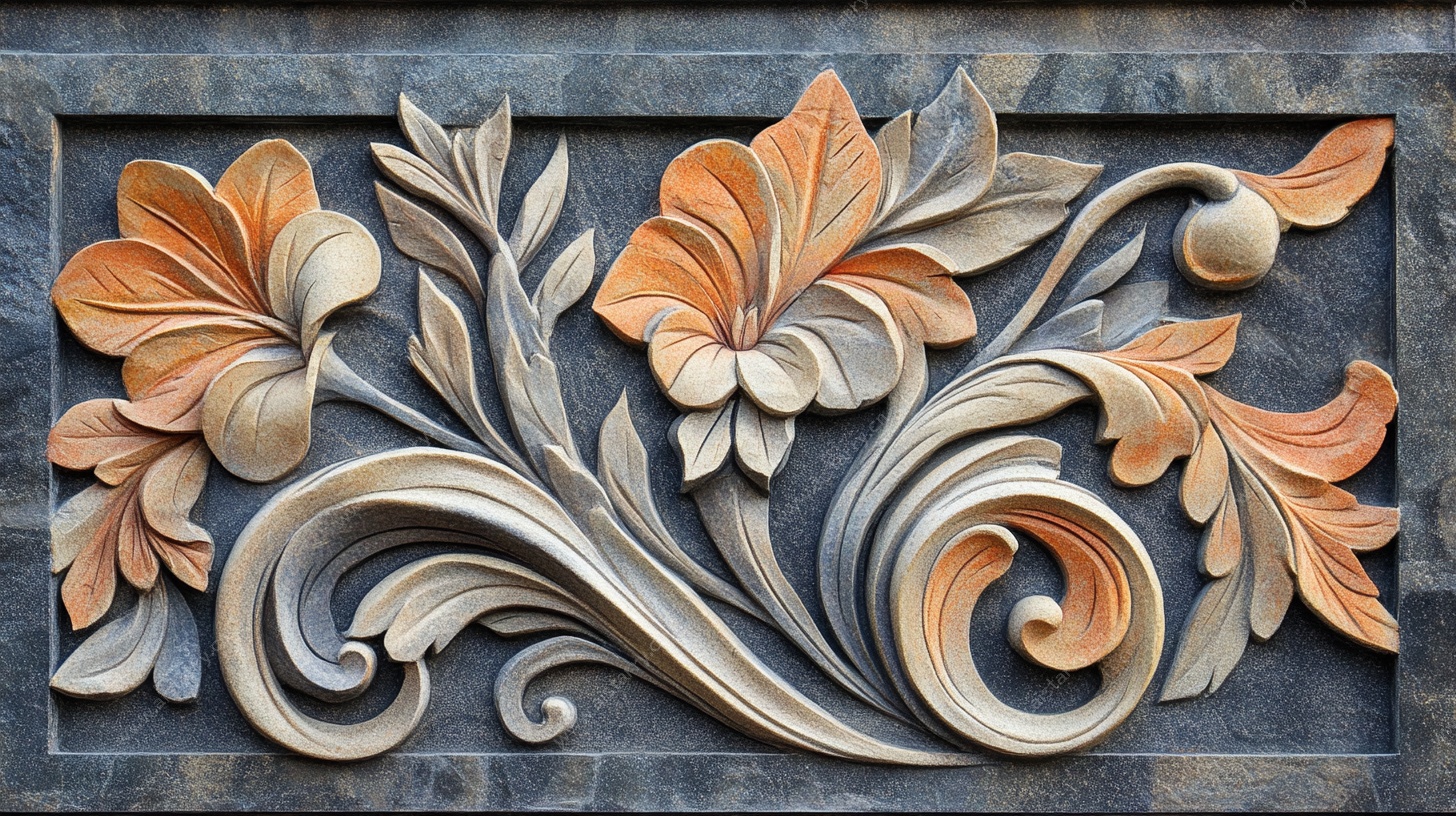 花卉浮雕装饰图案