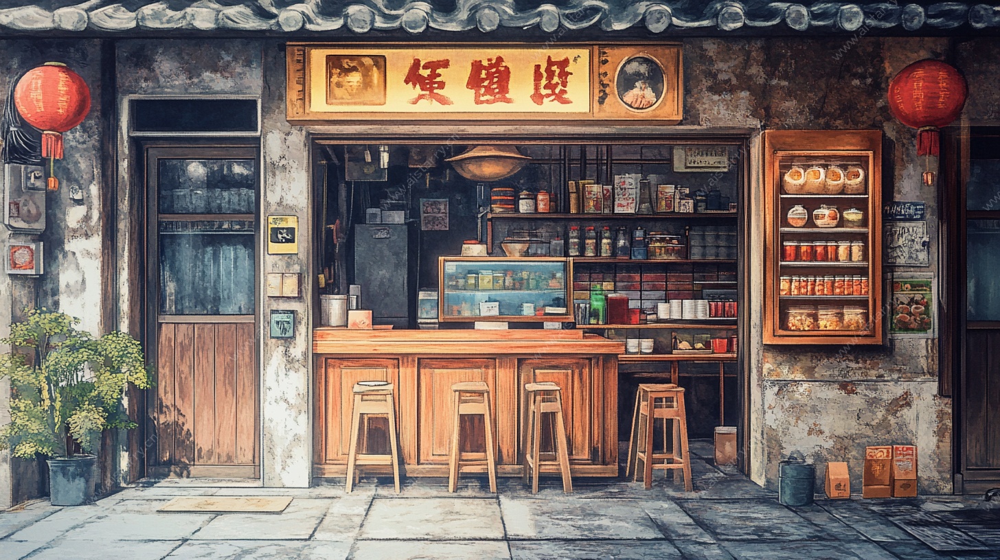 古街中式传统茶饮店