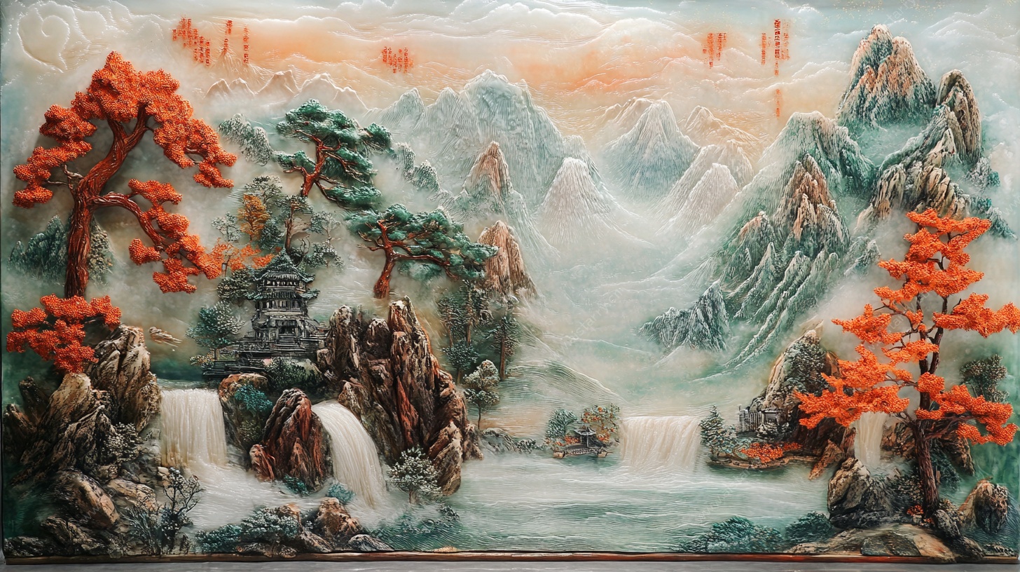 中式山水浮雕画意境美