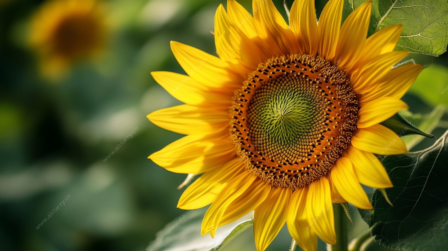 绽放的向日葵花朵