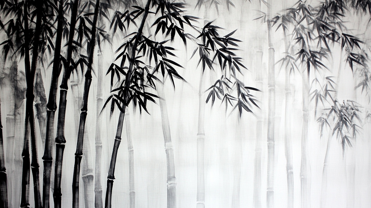 水墨竹林背景图