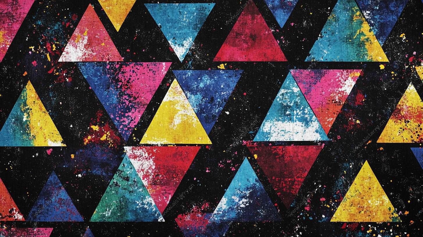 彩色三角几何图案背景