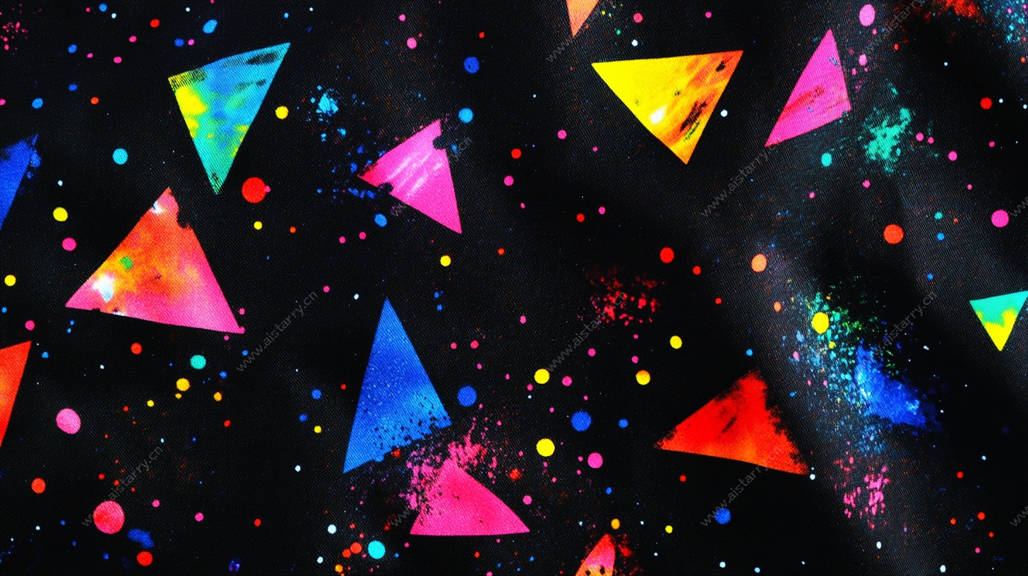 多彩三角泼墨风背景图案