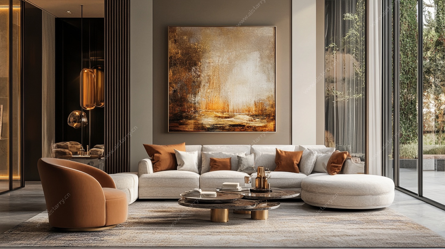 现代奢华风客厅室内场景