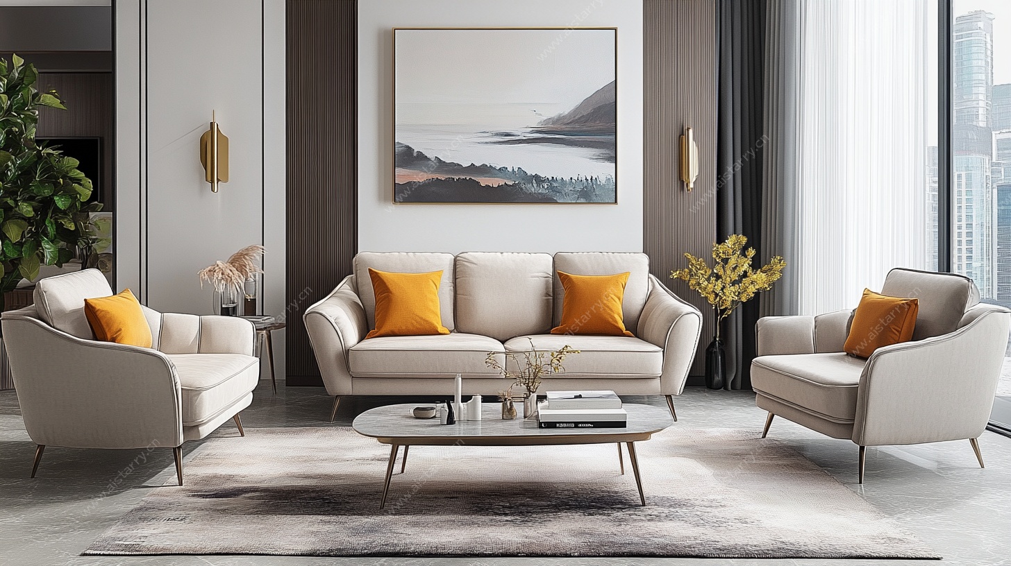 现代简约风客厅室内场景