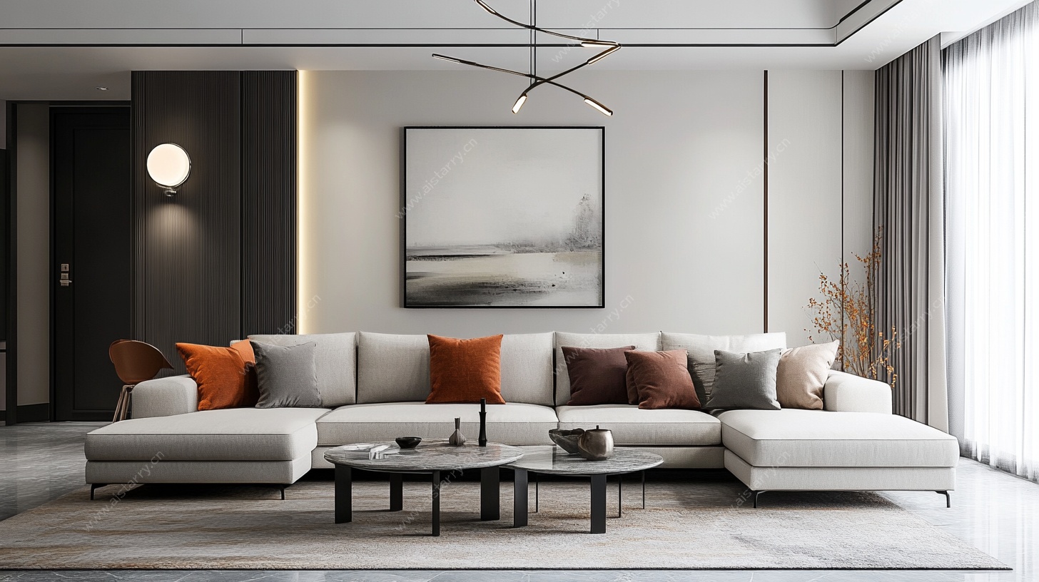 现代简约风舒适客厅空间