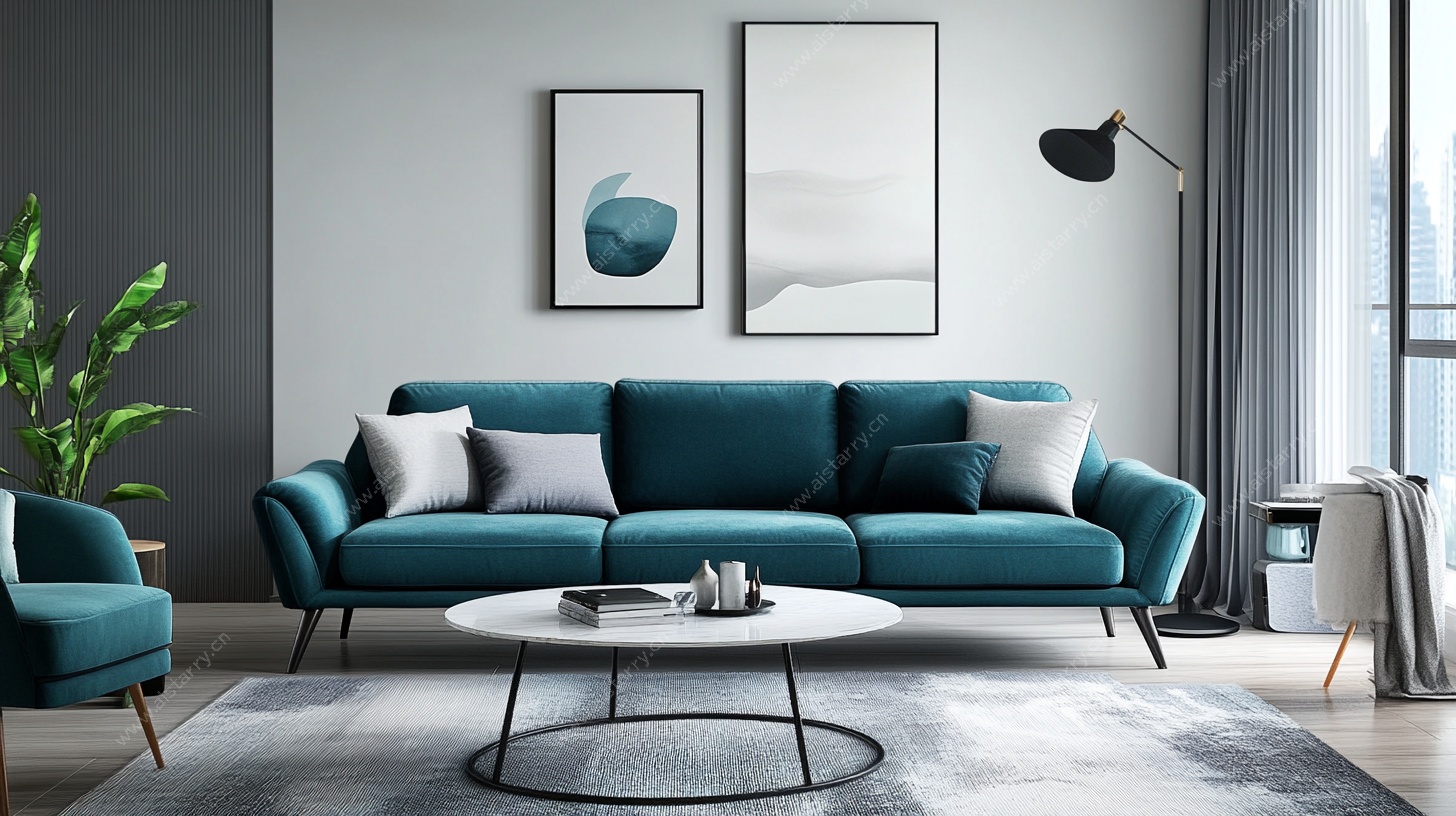 现代简约风客厅沙发场景