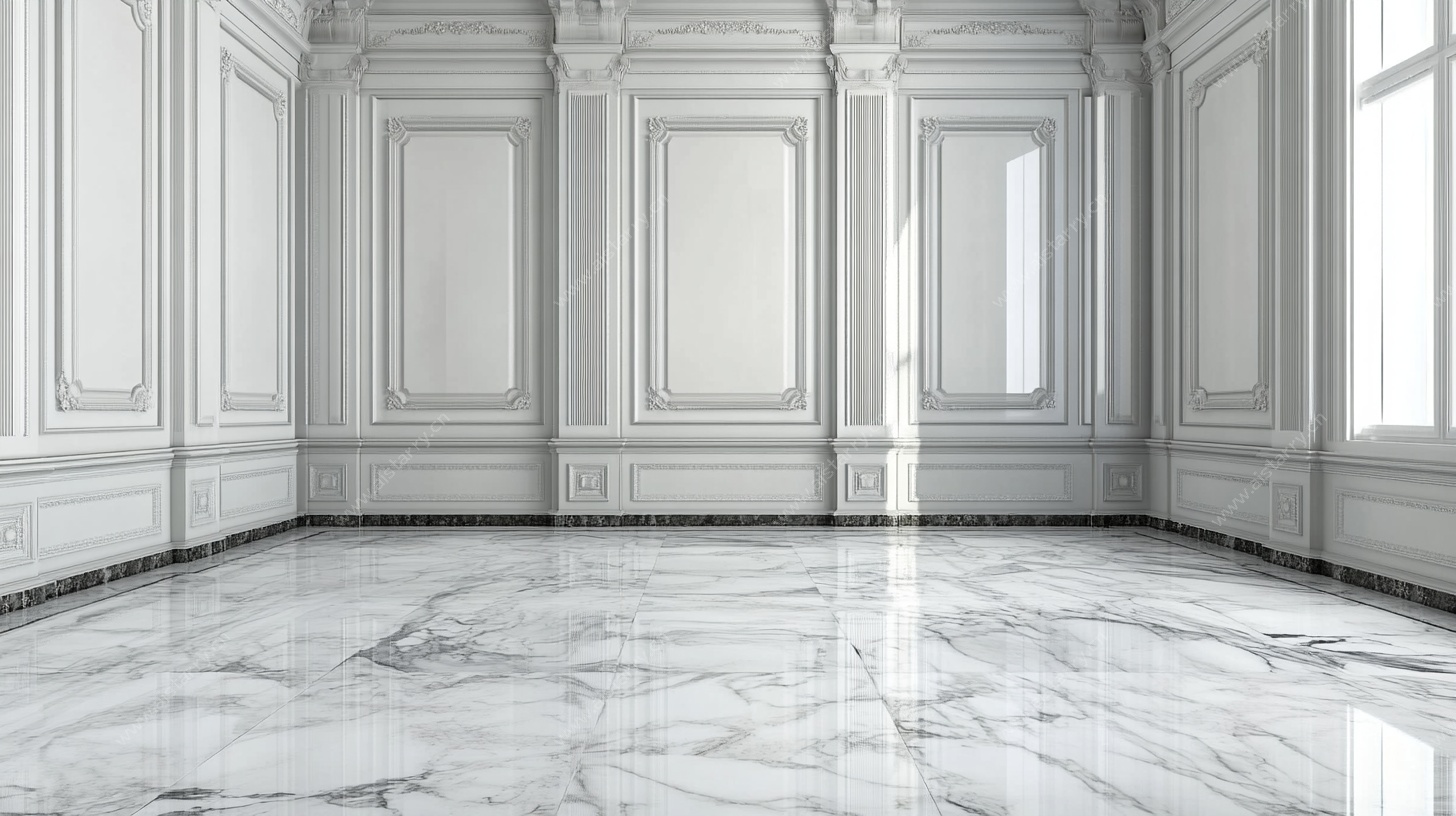 简约白色大理石室内空间