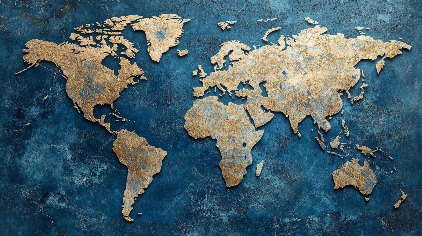 金属质感世界地图背景图