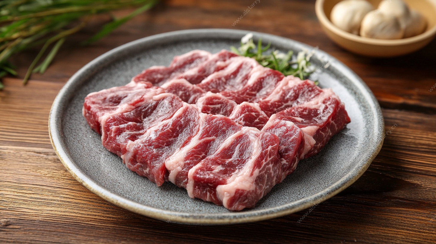 鲜嫩牛仔骨摆盘展示