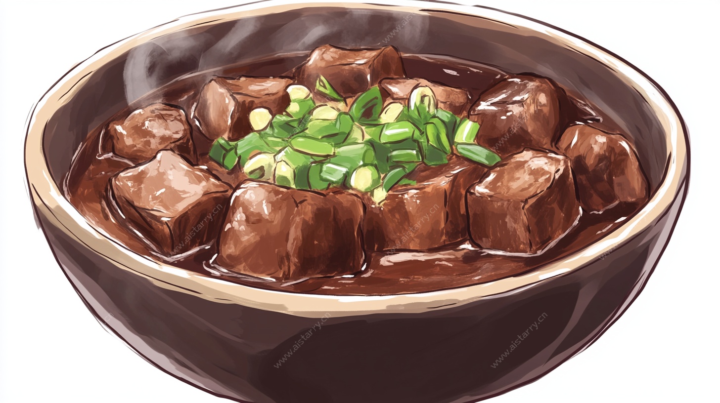 碗装红烧牛肉插画
