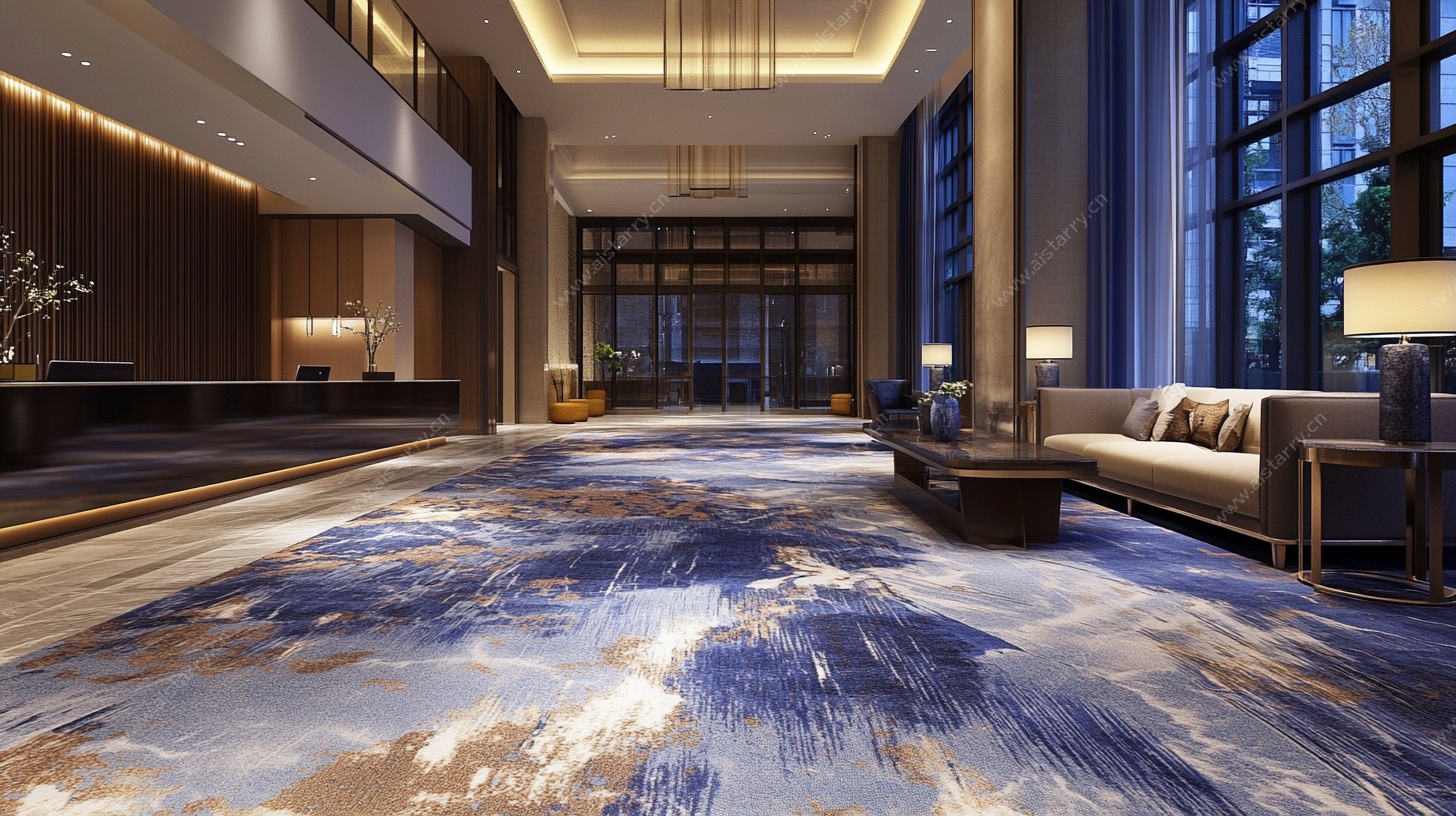 现代豪华客厅地毯效果图