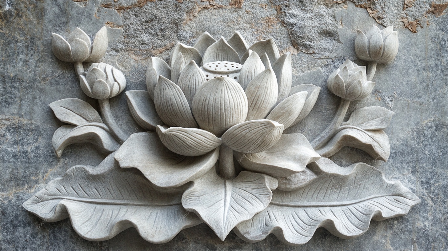 石雕莲花图案