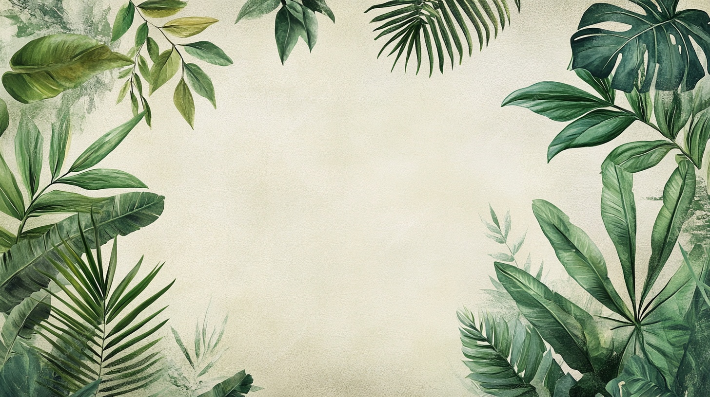 热带绿植边框背景图